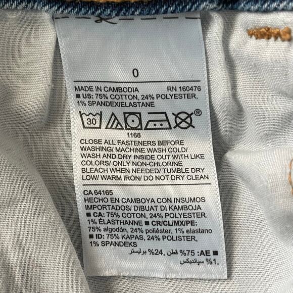 Old Navy Womens Size 0 Slim Midi Butt Liz Denim Jean Shorts Exposed Button Fly - Picture 3 of 10